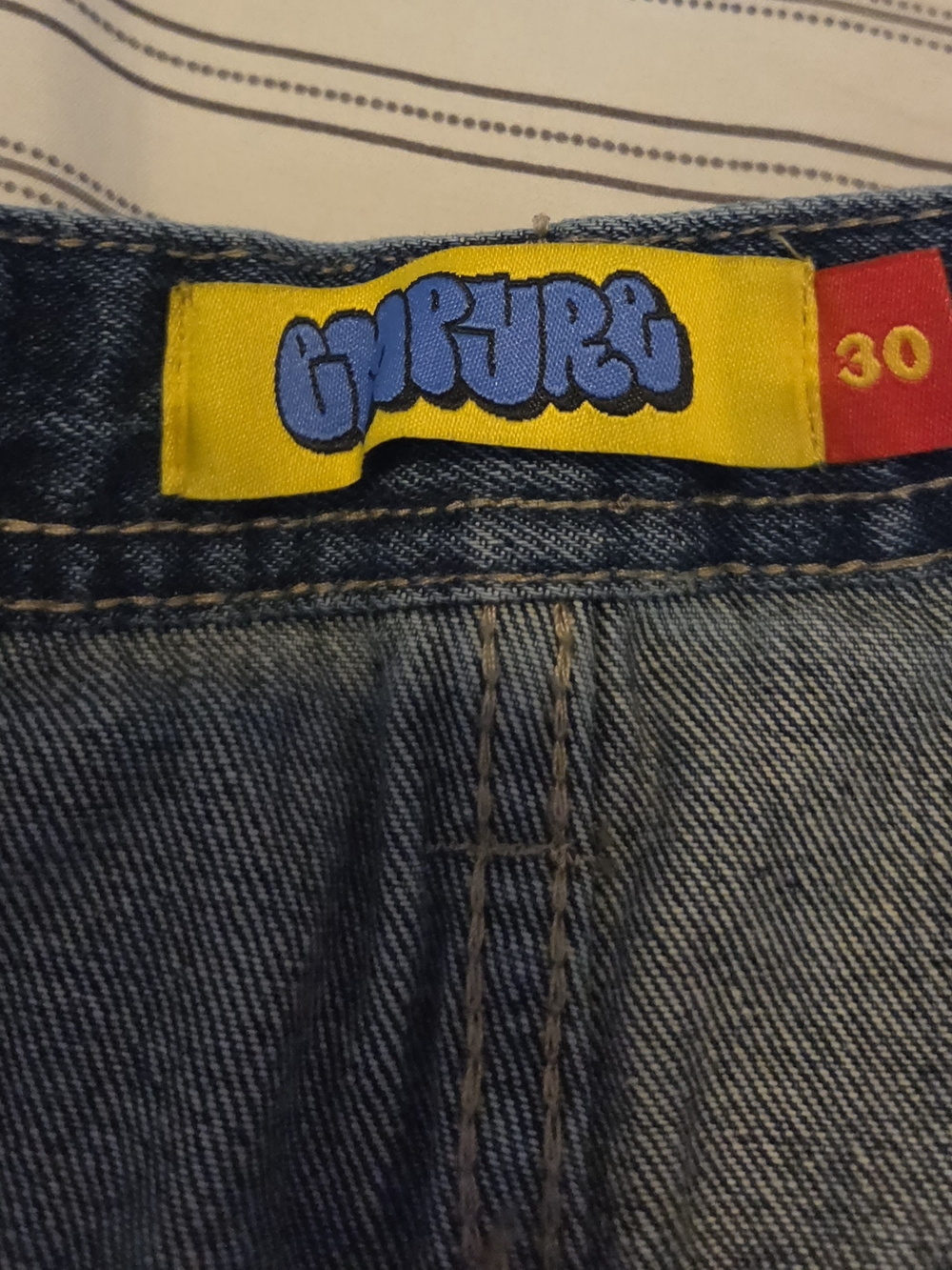 Empyre Jeans Shorts with Graphic Waist Label - Size 30